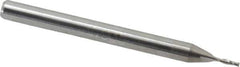 Accupro - 0.035", 2 Flute, Single End, Solid Carbide, 0.01" Corner Radius End Mill - 1-1/2" OAL, 30° Helix, Right Hand Flute, 0.105" LOC, Right Hand Cut - Eagle Tool & Supply