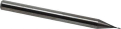 Accupro - 0.015", 2 Flute, Single End, Solid Carbide, 0.003" Corner Radius End Mill - 1-1/2" OAL, 30° Helix, Right Hand Flute, 0.045" LOC, Right Hand Cut - Eagle Tool & Supply
