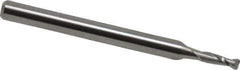 Accupro - 0.075", 2 Flute, Single End, Solid Carbide, 0.005" Corner Radius End Mill - 1-1/2" OAL, 30° Helix, Right Hand Flute, 0.225" LOC, Right Hand Cut - Eagle Tool & Supply