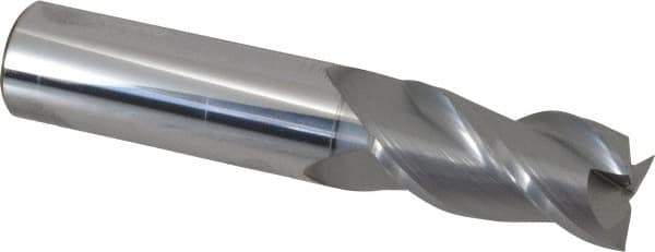 Accupro - 3/4", 1-1/2" LOC, 3/4" Shank Diam, 4" OAL, 3 Flute, Solid Carbide Square End Mill - Single End, nACRo Finish, Spiral Flute, 40° Helix, Centercutting, Right Hand Cut, Right Hand Flute - Eagle Tool & Supply