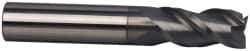 Accupro - 1/2", 3" LOC, 1/2" Shank Diam, 6" OAL, 3 Flute, Solid Carbide Square End Mill - Single End, nACRo Finish, Spiral Flute, 40° Helix, Centercutting, Right Hand Cut, Right Hand Flute - Eagle Tool & Supply