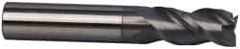Accupro - 13/32", 1" LOC, 7/16" Shank Diam, 2-3/4" OAL, 3 Flute, Solid Carbide Square End Mill - Single End, nACRo Finish, Spiral Flute, 40° Helix, Centercutting, Right Hand Cut, Right Hand Flute - Eagle Tool & Supply