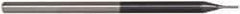 Accupro - 0.025", 1/8" LOC, 1/8" Shank Diam, 2-1/2" OAL, 3 Flute, Solid Carbide Square End Mill - Single End, AlTiN Finish, Spiral Flute, 30° Helix, Centercutting, Series Miniature - Eagle Tool & Supply