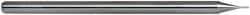Accupro - 0.015", 0.075" LOC, 1/8" Shank Diam, 2-1/2" OAL, 3 Flute, Solid Carbide Square End Mill - Single End, Uncoated, Spiral Flute, 30° Helix, Centercutting - Eagle Tool & Supply