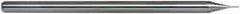 Accupro - 0.015", 0.075" LOC, 1/8" Shank Diam, 2-1/2" OAL, 3 Flute, Solid Carbide Square End Mill - Single End, Uncoated, Spiral Flute, 30° Helix, Centercutting - Eagle Tool & Supply