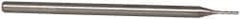 Accupro - 0.035", 0.175" LOC, 1/8" Shank Diam, 2-1/2" OAL, 3 Flute, Solid Carbide Square End Mill - Single End, Uncoated, Spiral Flute, 30° Helix, Centercutting, Series Miniature - Eagle Tool & Supply