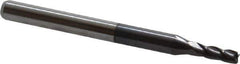 Accupro - 5/64", 4 Flute, Single End, Solid Carbide, 0.01" Corner Radius End Mill - 1-1/2" OAL, 30° Helix, Right Hand Flute, 0.234" LOC, Right Hand Cut - Eagle Tool & Supply