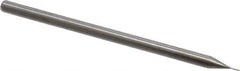 Accupro - 0.01" Diam, 0.05" LOC, 3 Flute Solid Carbide Ball End Mill - Uncoated, Single End, 2-1/2" OAL, 1/8" Shank Diam, Spiral Flute - Eagle Tool & Supply