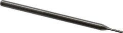Accupro - 3/64" Diam, 0.57" LOC, 3 Flute Solid Carbide Ball End Mill - Uncoated, Single End, 2-1/2" OAL, 1/8" Shank Diam, Spiral Flute - Eagle Tool & Supply