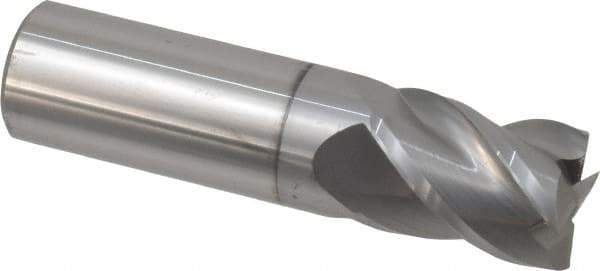 Accupro - 3/4", 1" LOC, 3/4" Shank Diam, 3" OAL, 4 Flute, Solid Carbide Square End Mill - Single End, nACRo Finish, Spiral Flute, 40° Helix, Centercutting, Right Hand Cut, Right Hand Flute - Eagle Tool & Supply