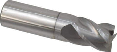 Accupro - 3/4", 1" LOC, 3/4" Shank Diam, 3" OAL, 4 Flute, Solid Carbide Square End Mill - Single End, nACRo Finish, Spiral Flute, 40° Helix, Centercutting, Right Hand Cut, Right Hand Flute - Eagle Tool & Supply