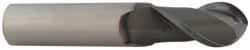 Accupro - 0.02" Diam, 0.1" LOC, 3 Flute Solid Carbide Ball End Mill - AlTiN Finish, Single End, 2-1/2" OAL, 1/8" Shank Diam, Spiral Flute - Eagle Tool & Supply