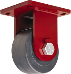 Hamilton - 6" Diam x 3" Wide x 8-1/2" OAH Top Plate Mount Rigid Caster - Nylon, 6,000 Lb Capacity, Sealed Precision Ball Bearing, 6-1/2 x 7-1/2" Plate - Eagle Tool & Supply
