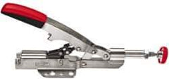 Bessey - 700 Lb Load Capacity, Flanged Base, Carbon Steel, Standard Straight Line Action Clamp - 4 Mounting Holes, 0.465" Plunger Diam, Straight Handle - Eagle Tool & Supply
