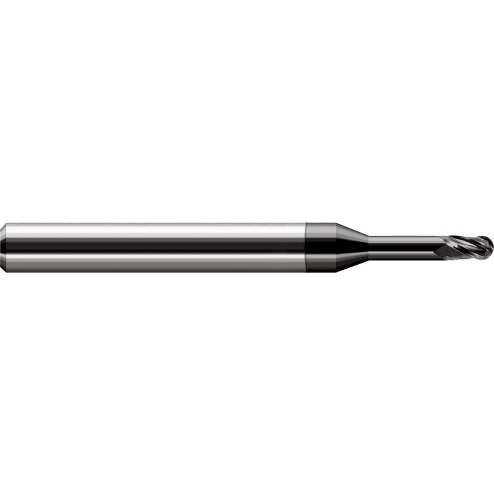 Harvey Tool - 1/4" Diam, 3/8" LOC, 3 Flute Solid Carbide Ball End Mill - Exact Industrial Supply