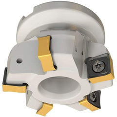 Iscar - 2" Cut Diam, 3/4" Arbor Hole, 0.354" Max Depth of Cut, 88° Indexable Chamfer & Angle Face Mill - 4 Inserts, OXMT 0507\xB6S890 SNMU 1305 Insert, Right Hand Cut, 4 Flutes, Through Coolant, Series Helido - Eagle Tool & Supply