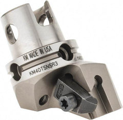 Kennametal - NG3R Insert, 47mm Head Length, Modular Grooving Cutting Unit Head - Right Hand Cut, System Size KM40, Through Coolant, Series Top Notch - Eagle Tool & Supply