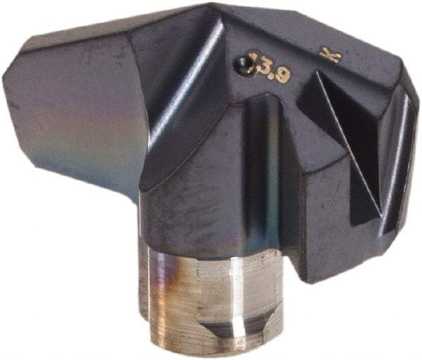 Iscar - Series ICK, 13.89mm Diam Grade IC908 140° Replaceable Drill Tip - Carbide, TiAlN Finish, 13 Seat Size - Eagle Tool & Supply