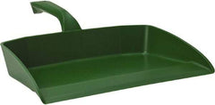 Vikan - 12-1/2" Wide Handheld Dustpan - Plastic Body, 4-1/2" Handle, Green - Eagle Tool & Supply