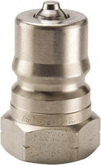 Parker - 1/8 NPTF 303 Stainless Steel Hydraulic Hose Female Pipe Thread Nipple - 2,000 psi, 0.8 GPM, Series 60 - Eagle Tool & Supply