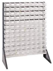 Quantum Storage - 96 Bin Rail System with Ultra Bins - 36 Inch Overall Width x 15 Inch Overall Depth x 53 Inch Overall Height, Clear Tri-Clear Polypropylene Bins - Eagle Tool & Supply