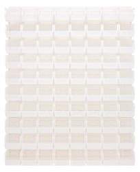Quantum Storage - 80 Bin Louvered Panel with Ultra Bins - 48 Inch Overall Width x 11 Inch Overall Depth x 61 Inch Overall Height, Clear Tri-Clear Polypropylene Bins - Eagle Tool & Supply
