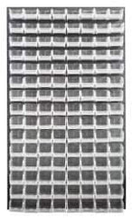 Quantum Storage - 120 Bin Louvered Panel with Ultra Bins - 36 Inch Overall Width x 8 Inch Overall Depth x 61 Inch Overall Height, Clear Tri-Clear Polypropylene Bins - Eagle Tool & Supply