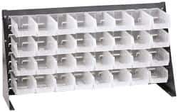 Quantum Storage - 32 Bin Louvered Panel with Ultra Bins - 36 Inch Overall Width x 8 Inch Overall Depth x 19 Inch Overall Height, Clear Tri-Clear Polypropylene Bins - Eagle Tool & Supply