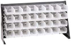 Quantum Storage - 32 Bin Louvered Panel with Ultra Bins - 36 Inch Overall Width x 8 Inch Overall Depth x 19 Inch Overall Height, Clear Tri-Clear Polypropylene Bins - Eagle Tool & Supply