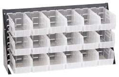 Quantum Storage - 18 Bin Louvered Panel with Ultra Bins - 36 Inch Overall Width x 11 Inch Overall Depth x 19 Inch Overall Height, Clear Tri-Clear Polypropylene Bins - Eagle Tool & Supply
