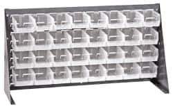 Quantum Storage - 32 Bin Louvered Panel with Ultra Bins - 36 Inch Overall Width x 8 Inch Overall Depth x 19 Inch Overall Height, Clear Tri-Clear Polypropylene Bins - Eagle Tool & Supply