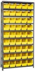 Quantum Storage - 45 Bin Store-More Shelf Bin System - 36 Inch Overall Width x 18 Inch Overall Depth x 75 Inch Overall Height, Yellow Polypropylene Bins - Eagle Tool & Supply