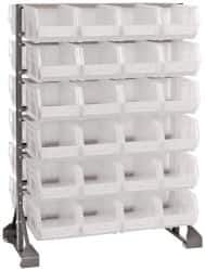 Quantum Storage - 48 Bin Rail System with Ultra Bins - 36 Inch Overall Width x 20 Inch Overall Depth x 53 Inch Overall Height, Clear Tri-Clear Polypropylene Bins - Eagle Tool & Supply