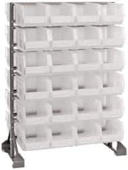 Quantum Storage - 48 Bin Rail System with Ultra Bins - 36 Inch Overall Width x 20 Inch Overall Depth x 53 Inch Overall Height, Clear Tri-Clear Polypropylene Bins - Eagle Tool & Supply