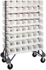 Quantum Storage - 96 Bin Rail System with Ultra Bins - 36 Inch Overall Width x 20 Inch Overall Depth x 53 Inch Overall Height, Clear Tri-Clear Polypropylene Bins - Eagle Tool & Supply