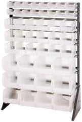 Quantum Storage - 46 Bin Rail System with Ultra Bins - 36 Inch Overall Width x 15 Inch Overall Depth x 53 Inch Overall Height, Clear Tri-Clear Polypropylene Bins - Eagle Tool & Supply