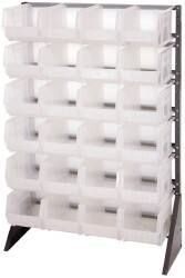 Quantum Storage - 24 Bin Rail System with Ultra Bins - 36 Inch Overall Width x 15 Inch Overall Depth x 53 Inch Overall Height, Clear Tri-Clear Polypropylene Bins - Eagle Tool & Supply