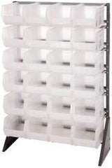 Quantum Storage - 24 Bin Rail System with Ultra Bins - 36 Inch Overall Width x 15 Inch Overall Depth x 53 Inch Overall Height, Clear Tri-Clear Polypropylene Bins - Eagle Tool & Supply
