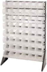 Quantum Storage - 48 Bin Rail System with Ultra Bins - 36 Inch Overall Width x 15 Inch Overall Depth x 53 Inch Overall Height, Clear Tri-Clear Polypropylene Bins - Eagle Tool & Supply