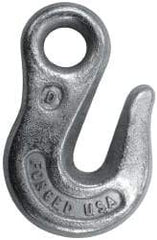 CM - 3,900 Lb Capacity, Chain Grade 43, Steel Eye Hook - 0.44" Hook Throat, 1.94" Reach, 0.61" Eye ID, 5/16" Chain Diam, 3.47" OAL, Heat Treated - Eagle Tool & Supply