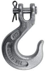 CM - 5/16 Inch Chain Diameter, Grade 43 Clevis Hook - 3,900 Lbs. Load Capacity, 0.42 Inch Inside Diameter, 0.38 Inch Pin Diameter, 0.77 Inch Hook Throat, 4.13 Inch Overall Length, 2.72 Inch Hook Width - Eagle Tool & Supply