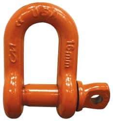 CM - 1/2" Nominal Chain Size, 3 Ton Carbon Steel Screw Chain Shackle - 23/32" Diam, 5/8" Pin Diam, 13/16" Wide Inside Jaw, 13/16" Inside Width - Eagle Tool & Supply