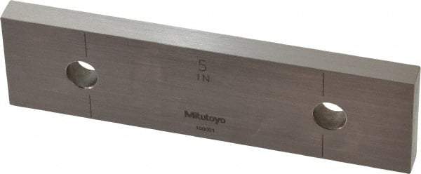 Mitutoyo - 5" Rectangular Steel Gage Block - Accuracy Grade 0, Includes Certificate of Inspection - Eagle Tool & Supply