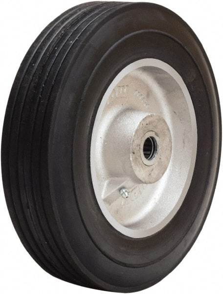 Hamilton - 10 Inch Diameter x 2 Inch Wide, Rubber on Aluminum Caster Wheel - 700 Lb. Capacity, 2-3/4 Inch Hub Length, 1 Inch Axle Diameter, Straight Roller Bearing - Eagle Tool & Supply