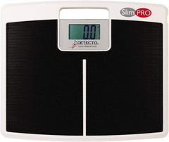 Detecto - 17" x 14" Wide x 1.4" Base, 440 Lb Capacity, LCD Digital Scale - 0.2 Lb Graduation, (4) AAA Batteries (Included) - Eagle Tool & Supply