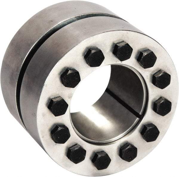 Climax Metal Products - M8 Thread, 2-1/2" Bore Diam, 120mm OD, Shaft Locking Device - 12 Screws, 49,267 Lb Axial Load, 4.724" OAW, 2.756" Thrust Ring Width, 5,132 Ft/Lb Max Torque - Eagle Tool & Supply