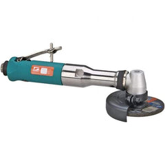 Dynabrade - 4" Wheel Diam, 13,500 RPM, Pneumatic Angle & Disc Grinder - 3/8-24 Spindle, 40 CFM, Rear Exhaust - Eagle Tool & Supply