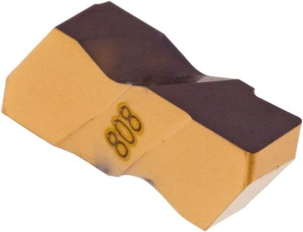 Iscar - 3189ING Grade IC808, 4.8mm Cutting Width Carbide Grooving Insert - 3.81mm Max Depth of Cut, Left Hand, 0.56mm Corner Radius, TiAlN/AlTiN/TiN Finish - Eagle Tool & Supply