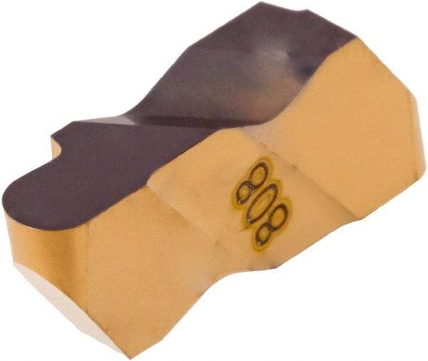 Iscar - 3078INR Grade IC808, 3.96mm Cutting Width Carbide Grooving Insert - 3.81mm Max Depth of Cut, Right Hand, 1.98mm Corner Radius, TiAlN/AlTiN/TiN Finish - Eagle Tool & Supply