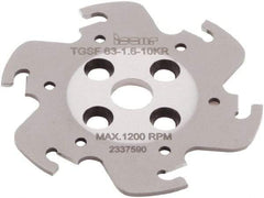 Iscar - Arbor Hole Connection, 1/16" Cutting Width, 0.591" Depth of Cut, 63mm Cutter Diam, 0.3937" Hole Diam, 6 Tooth Indexable Slotting Cutter - TGSF Toolholder, TAG N-A, TAG N-C/W/M, TAG N-J/JS/JT, TAG N-LF, TAG N-MF, TAG N-UT Insert - Eagle Tool & Supply